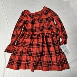 Cat & Jack 3T Red and Black‎ Plaid Long Sleeve Dress